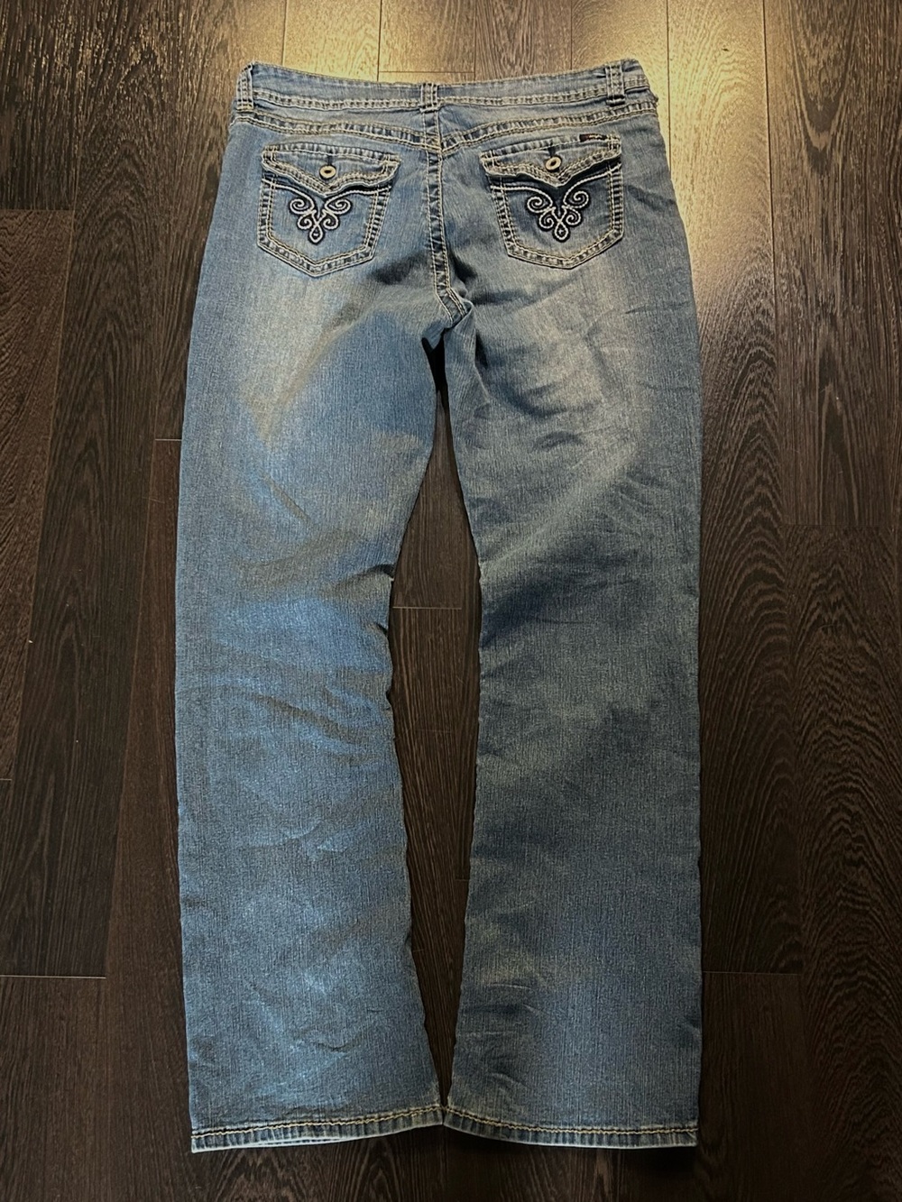 Vintage Y2K Angels Embroidered Flap Pocket Bootcut Jeans Size 12